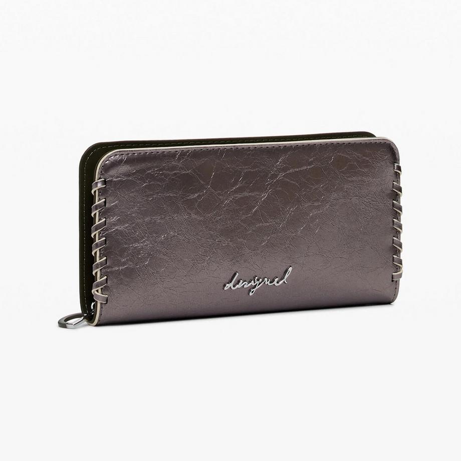 Desigual Portemonnaie Metallic Finish Flechtmuster  
