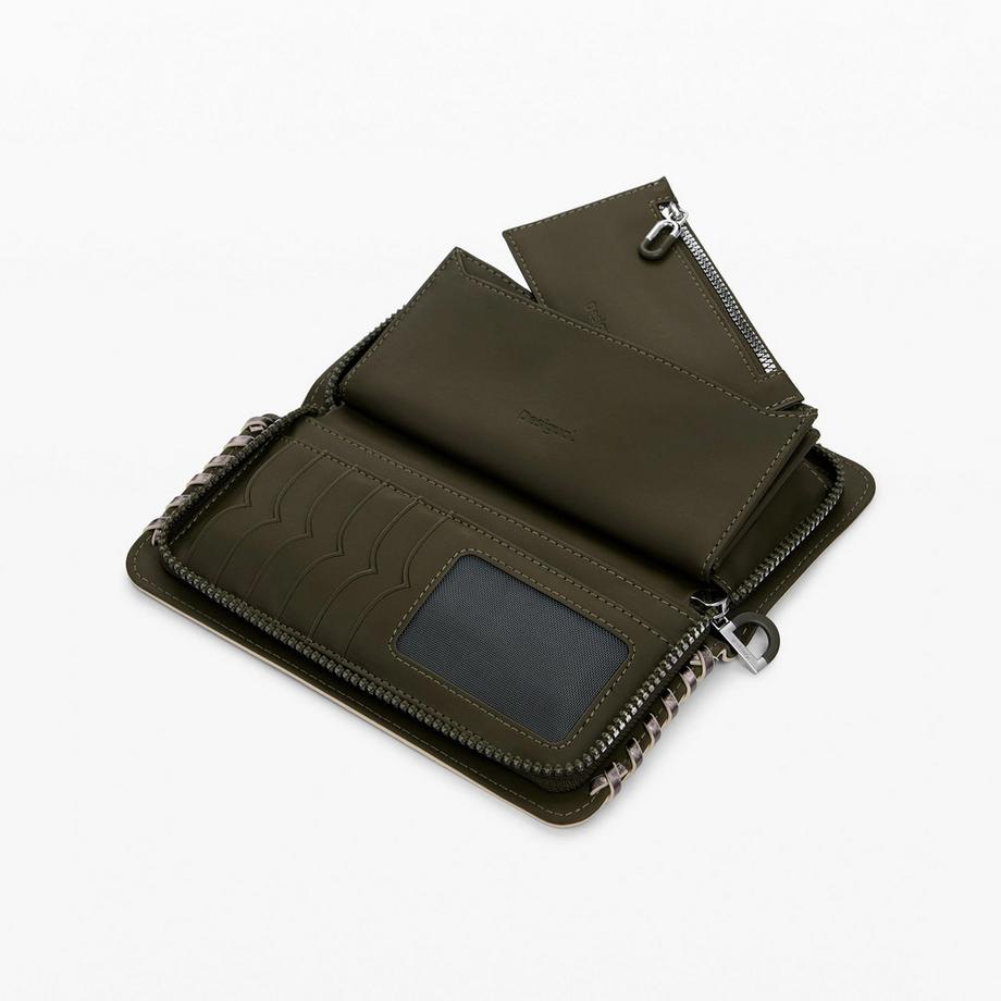 Desigual Portemonnaie Metallic Finish Flechtmuster  