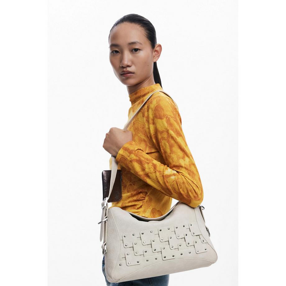 Desigual Schultertasche mit Nieten  