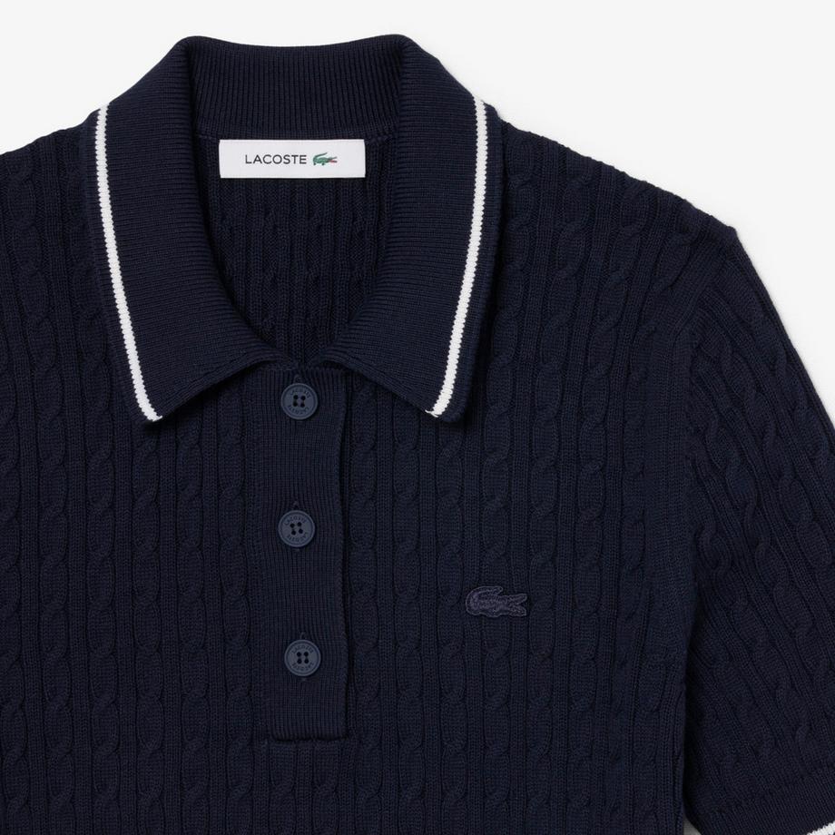 LACOSTE T-Shirt Polo a Treccia  