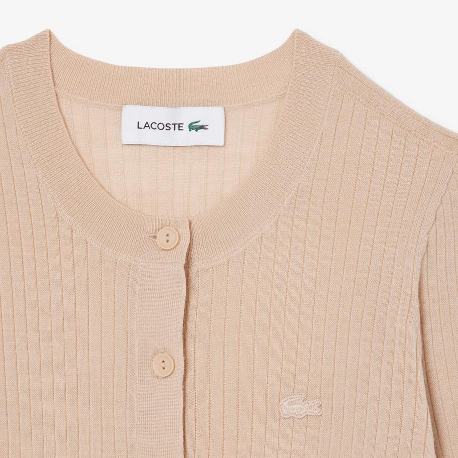 LACOSTE Cardigan en maille côtelée  