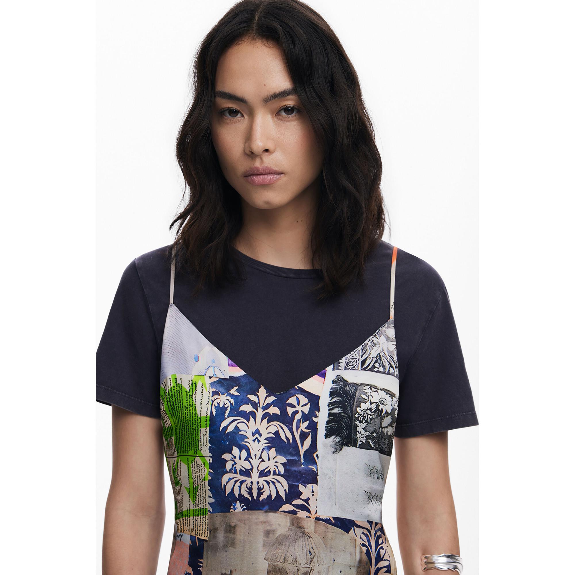 Desigual Bedrucktes Midikleid mit Kurzarm-T-Shirt  