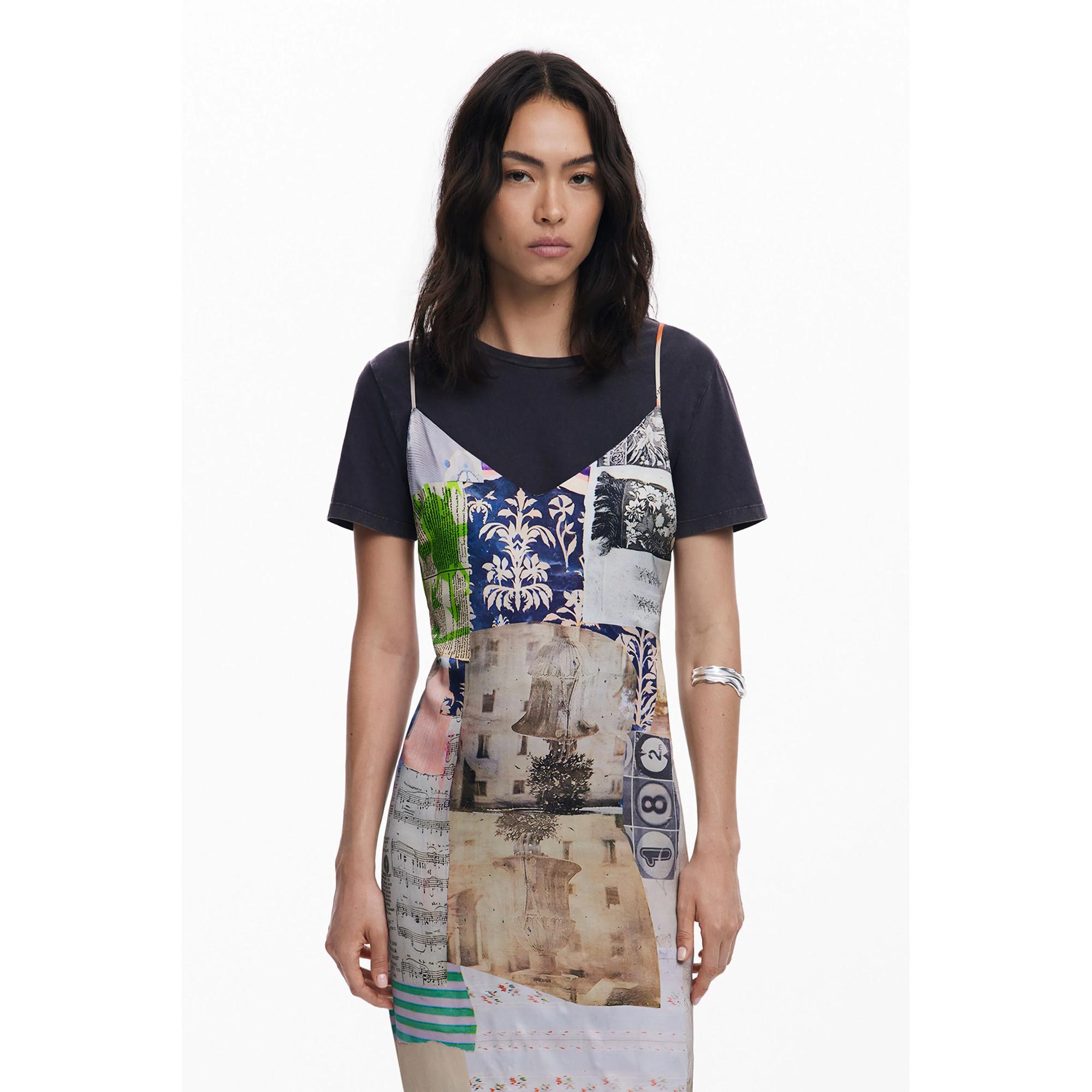 Desigual Bedrucktes Midikleid mit Kurzarm-T-Shirt  