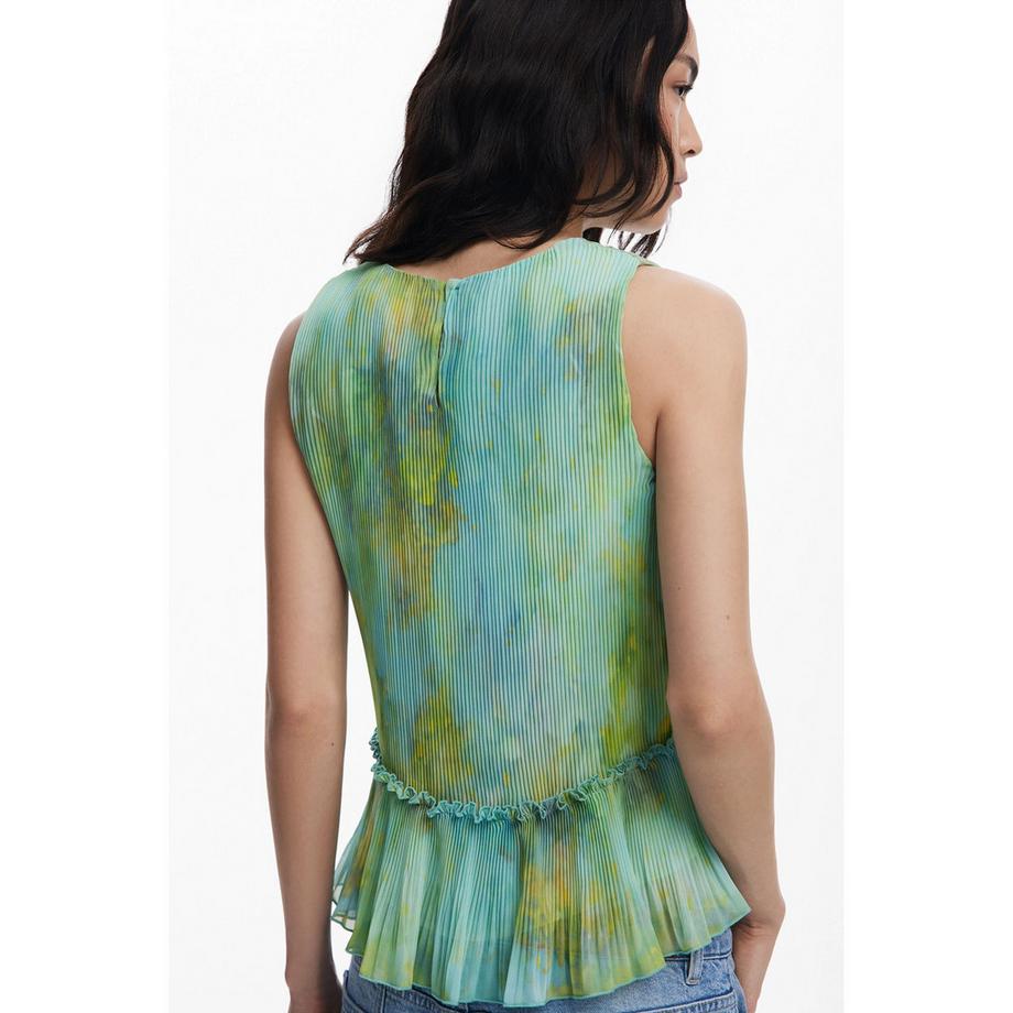 Desigual Camicetta Plissé Senza Maniche  