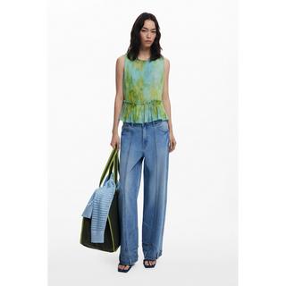 Desigual Ärmellose Plissierte Bluse  