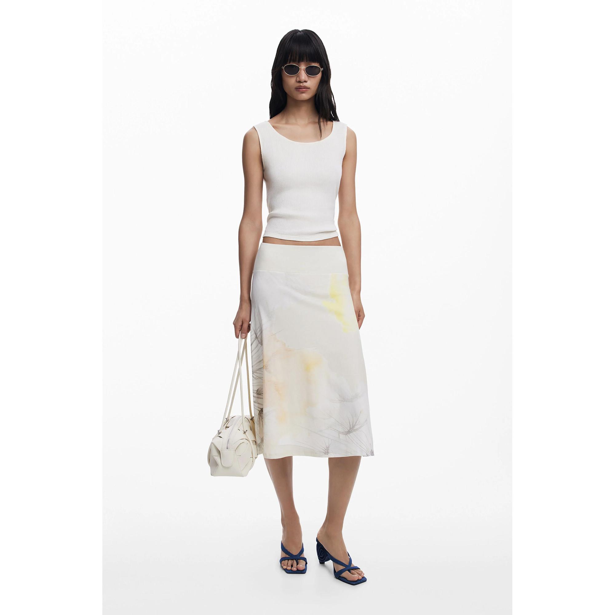 Desigual Bedruckter A-Linien Midirock  