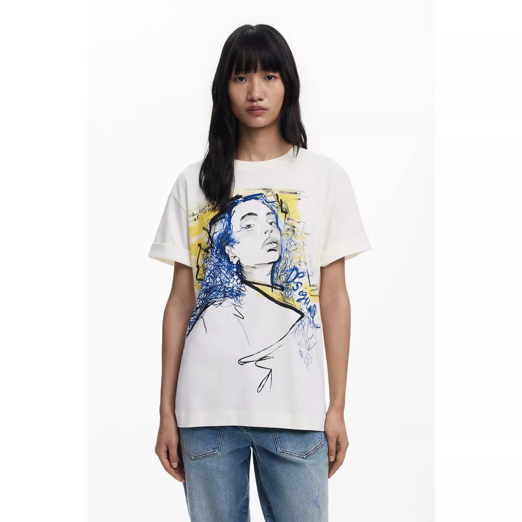Desigual T-shirt manche courte cœur WHITE XS female