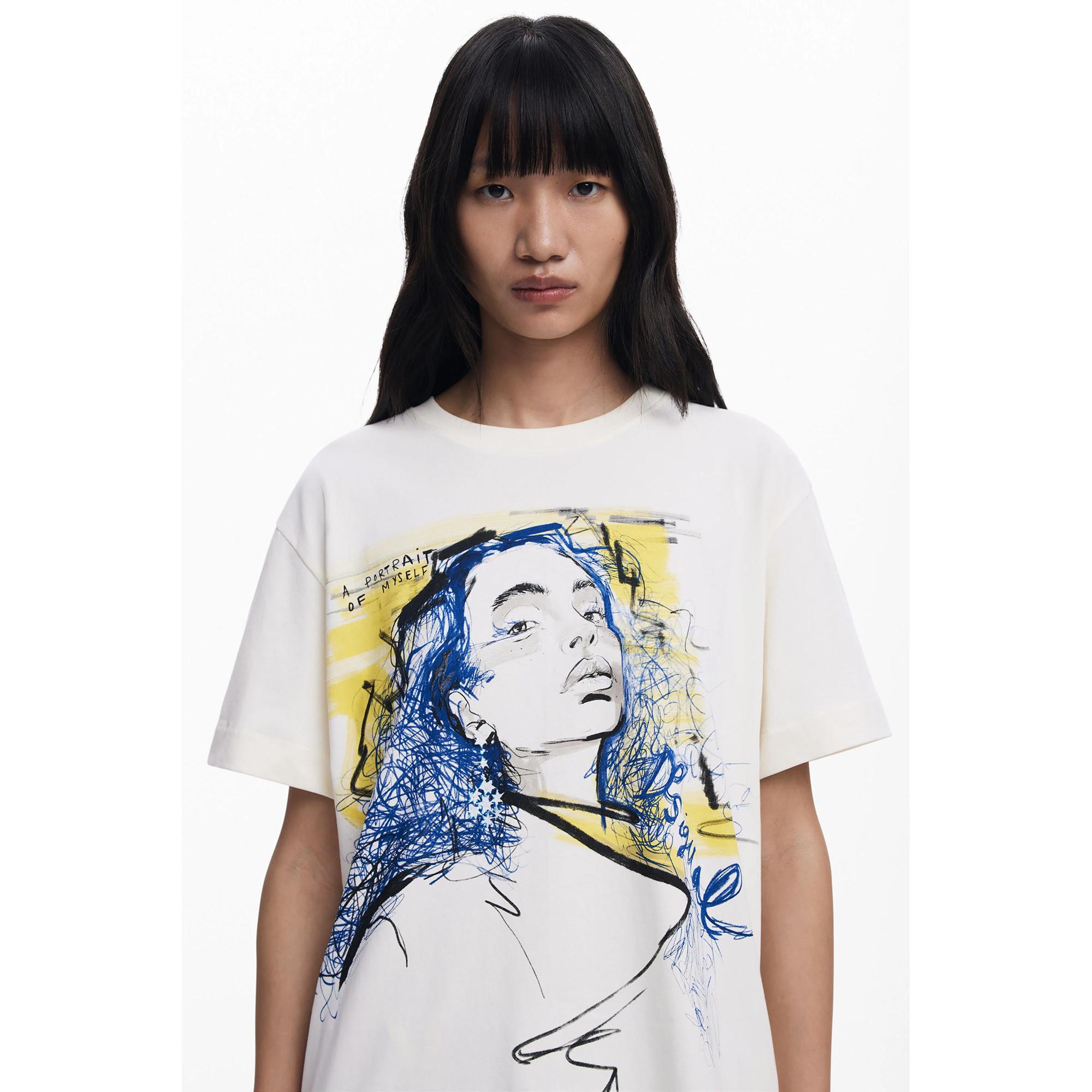 Desigual T-Shirt Imprimé Graphique  