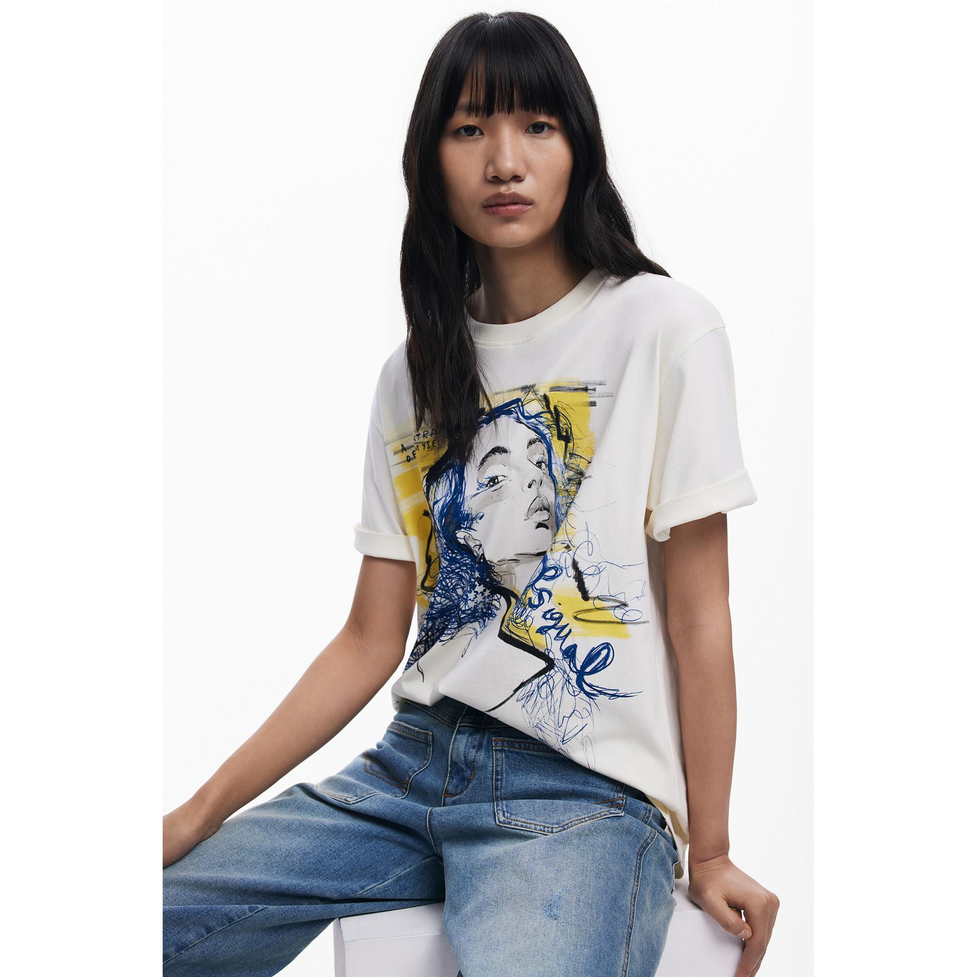 Desigual T-Shirt Imprimé Graphique  