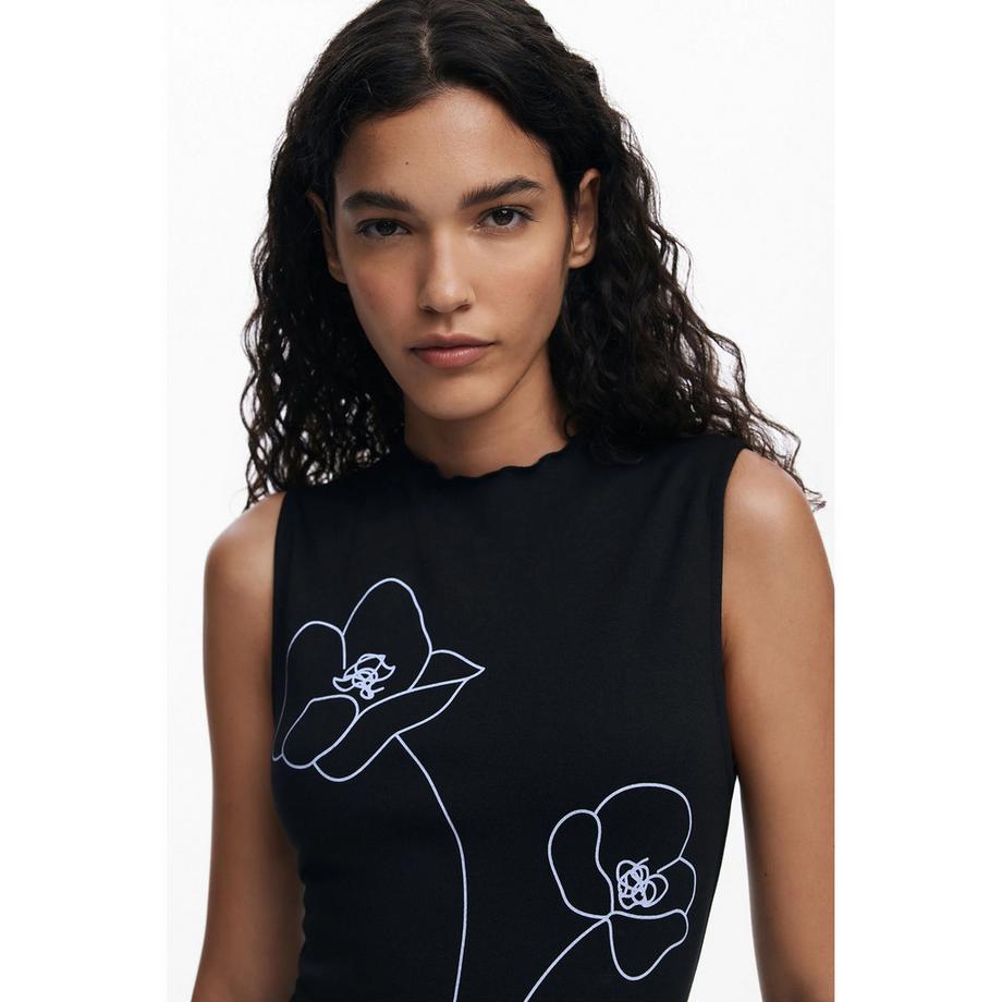 Desigual Vestito Mini Senza Maniche Stampa Floreale  