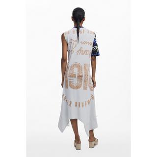 Desigual Abito Midi Asimmetrico Stampa Grafica  
