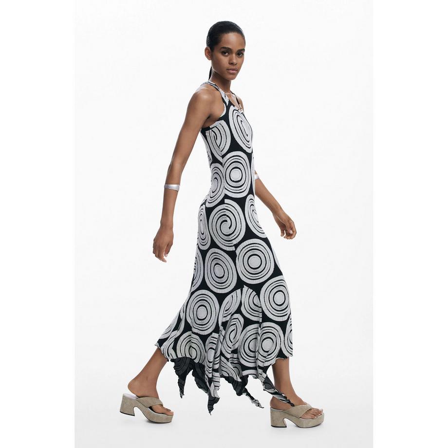 Desigual Halterneck Asymmetrisches Saum Kleid  