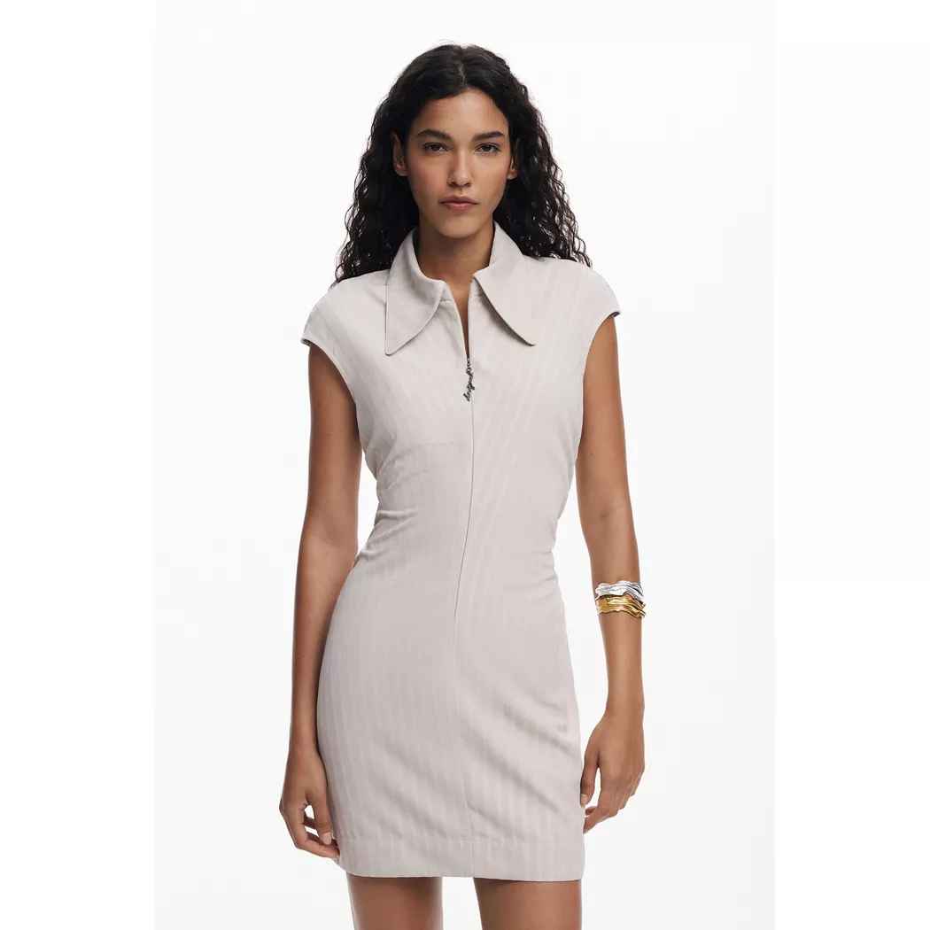 Desigual Robe à bretelles brodées branches WHITE M female 7