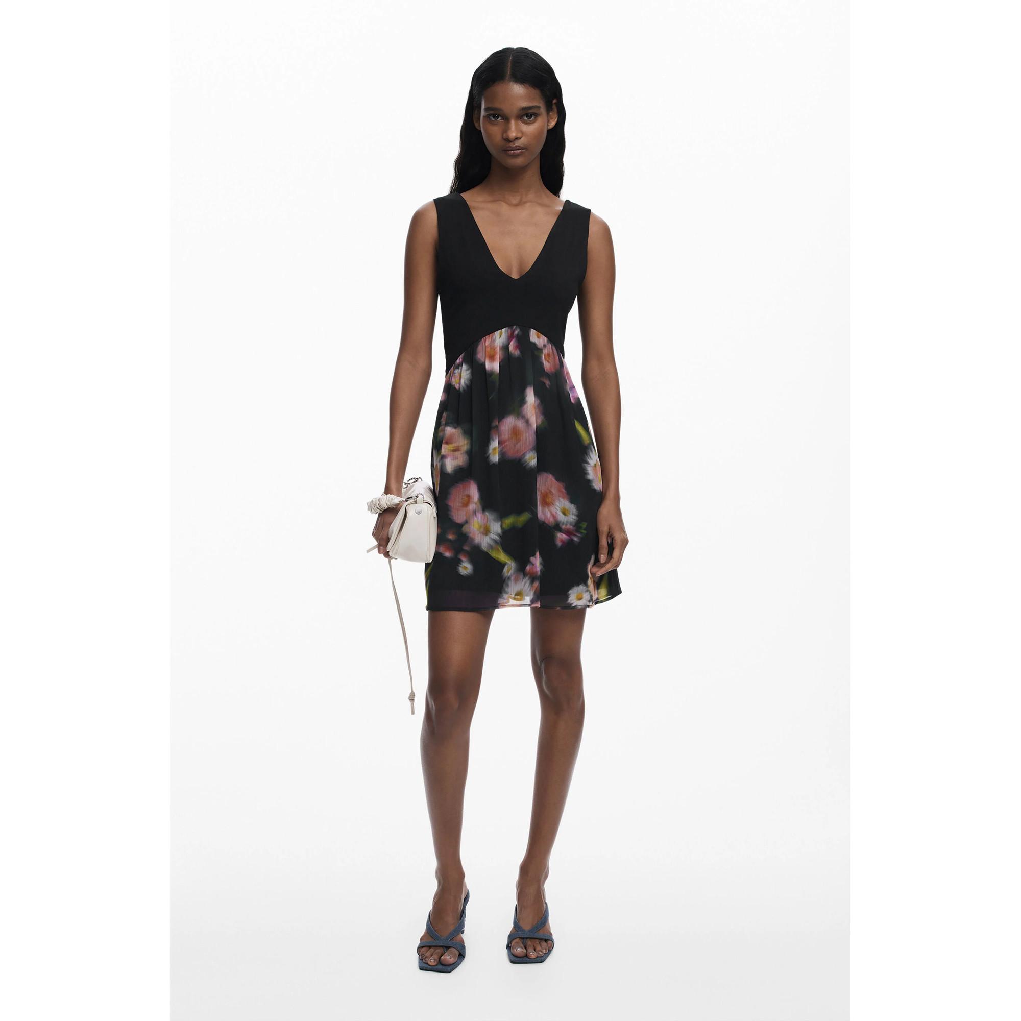 Desigual Abito Mini Floreale Senza Maniche  