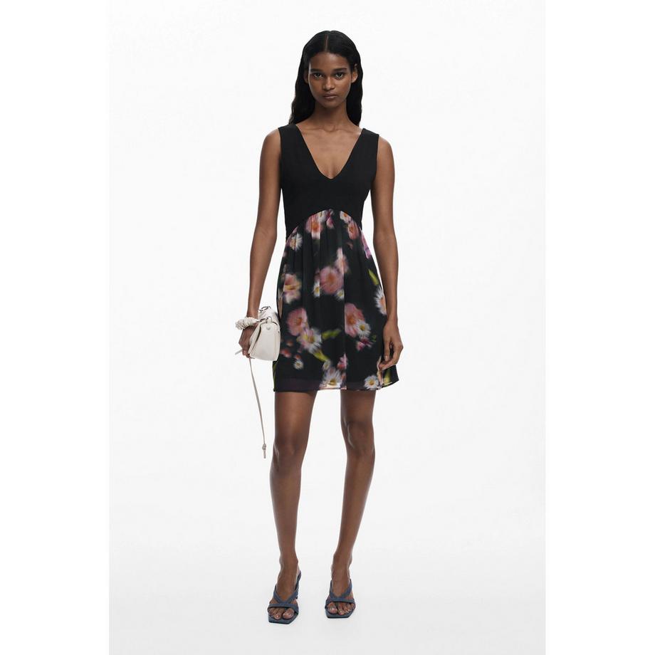 Desigual V-Ausschnitt Ärmelloses Blumenkleid  