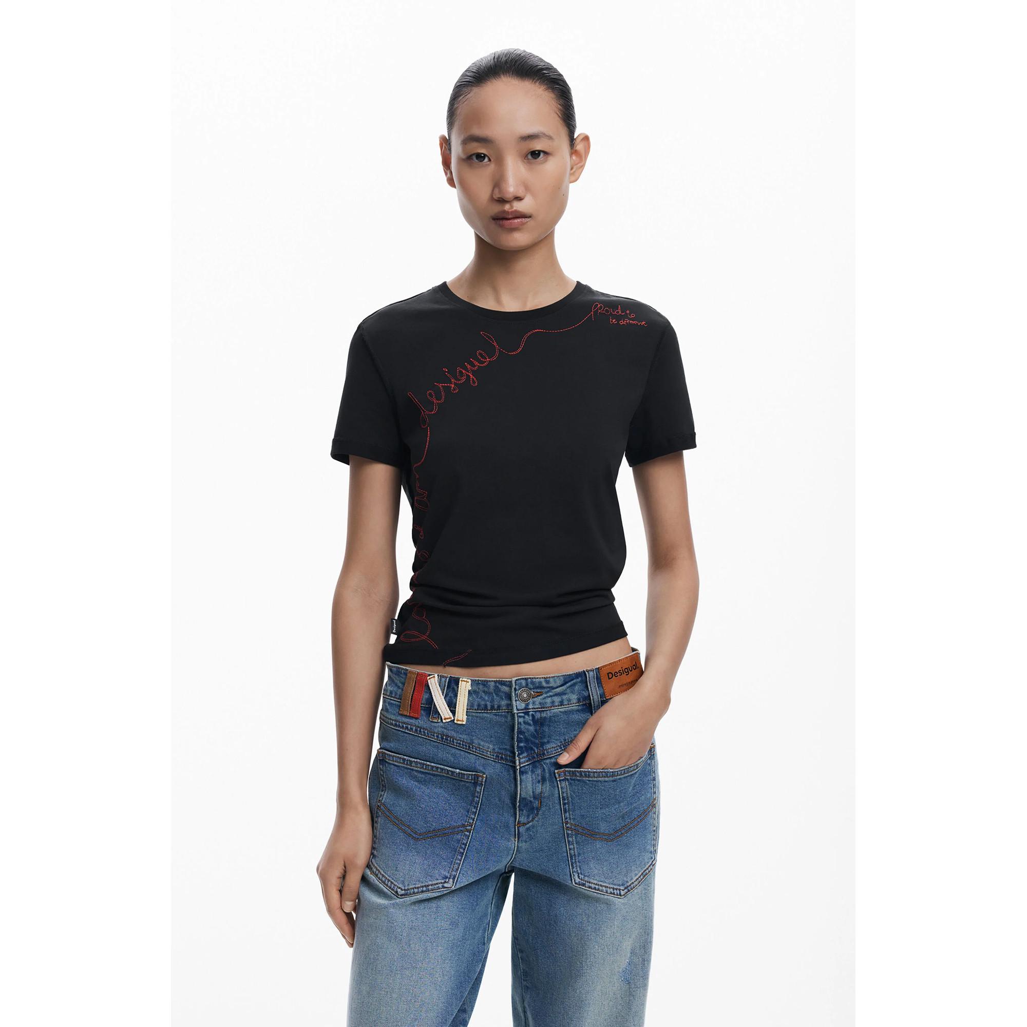 Desigual T-Shirt mit gesticktem Logo  