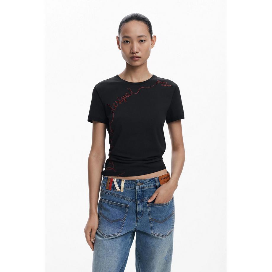 Desigual T-shirt con scritta ricamata  