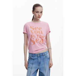 Desigual T-shirt Imprimé Slogan  