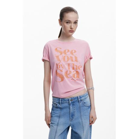 Desigual T-shirt Imprimé Slogan  