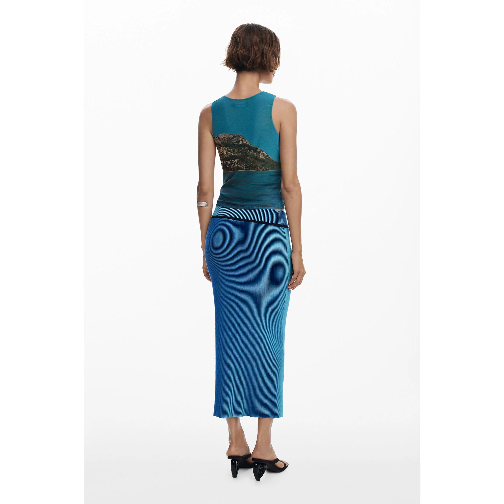 Desigual Canotta Stampa Grafica Senza Maniche  