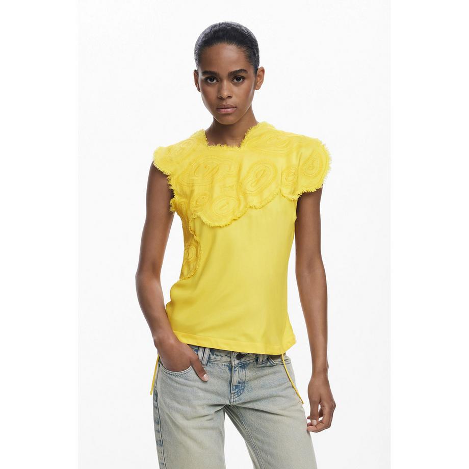 Desigual Bluse mit Buchstabenstickerei  