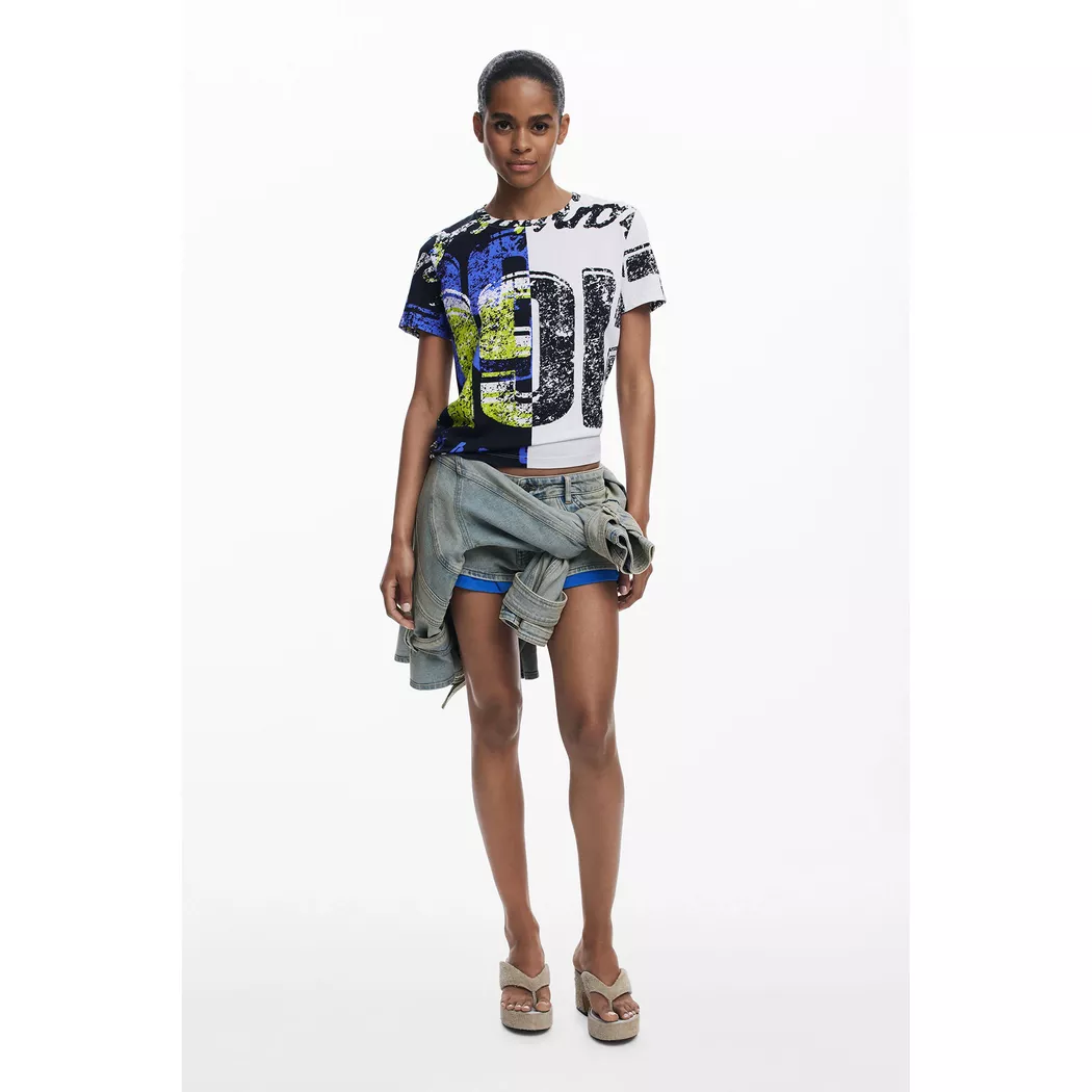 Desigual T-shirt en tulle à fleurs BLACK S female 8