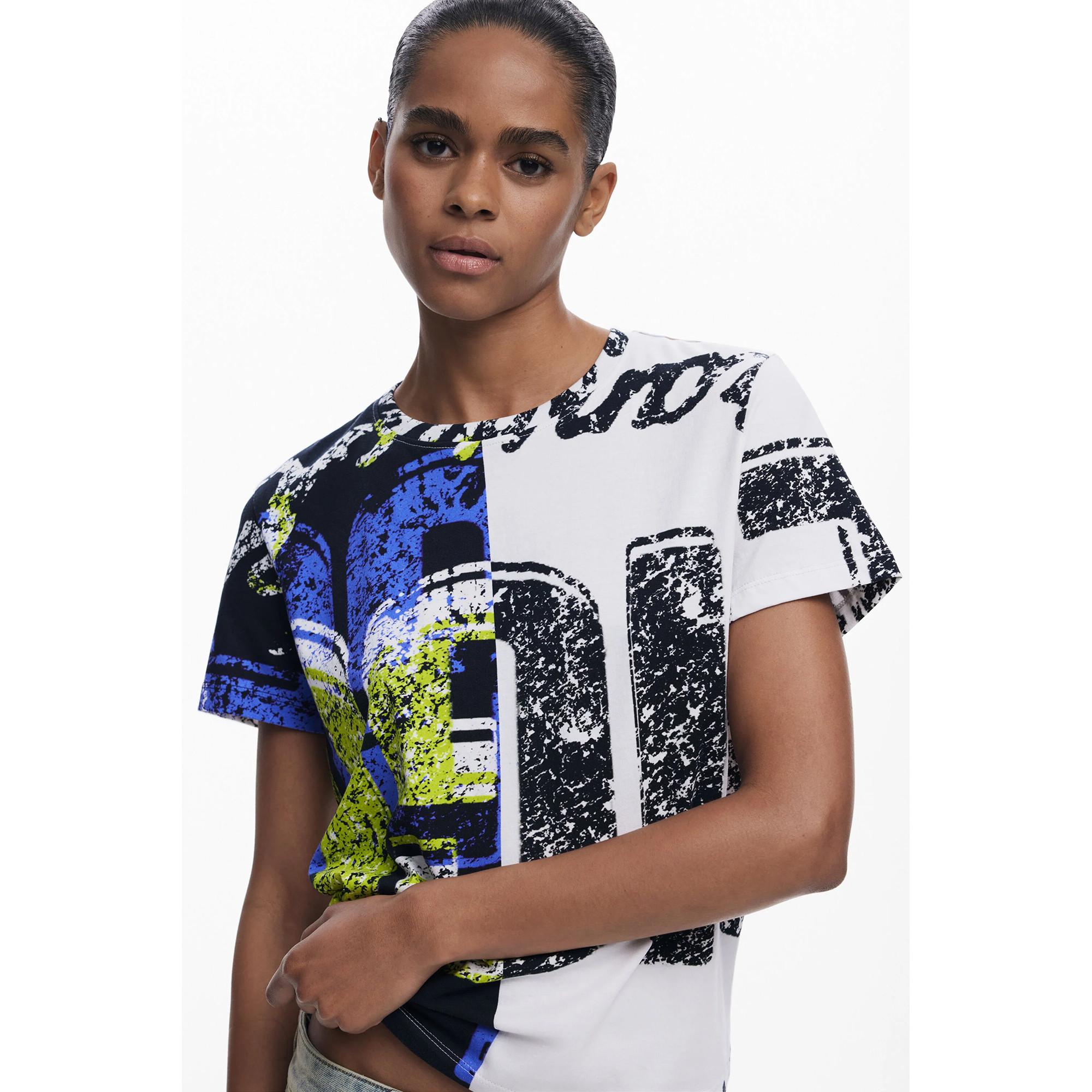 Desigual T-Shirt Manches Courtes Imprimé Graphique  