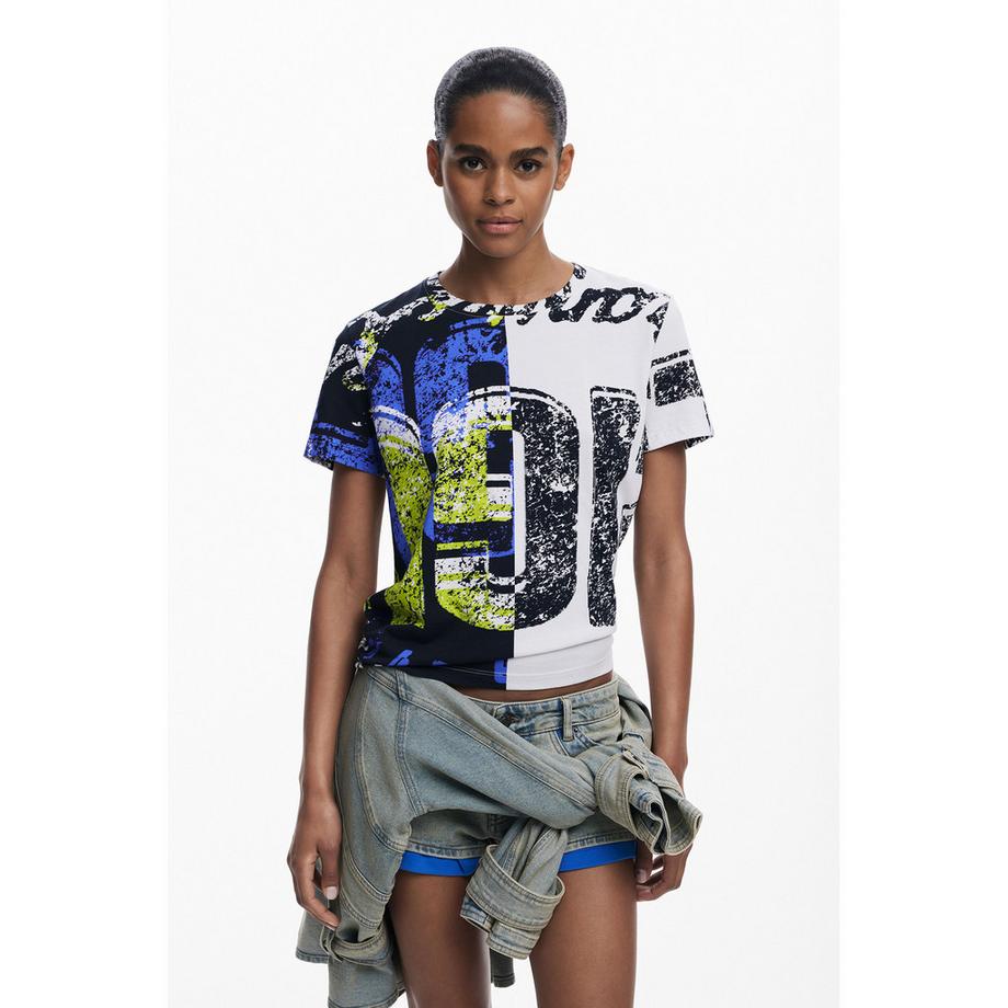 Desigual Grafikdruck Kurzarm T-Shirt  