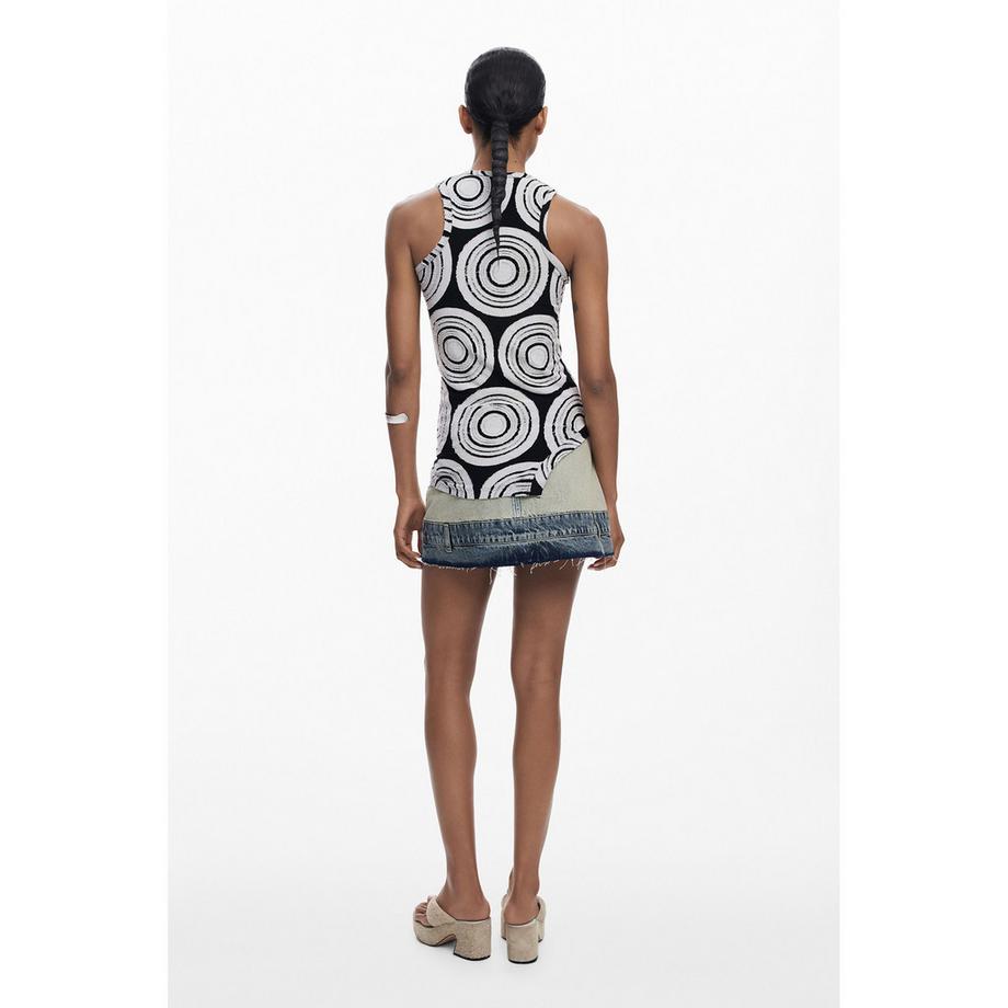 Desigual T-shirt sans manches à motif géométrique  