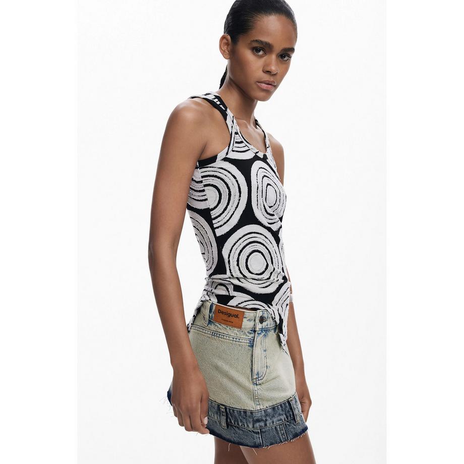 Desigual T-shirt sans manches à motif géométrique  