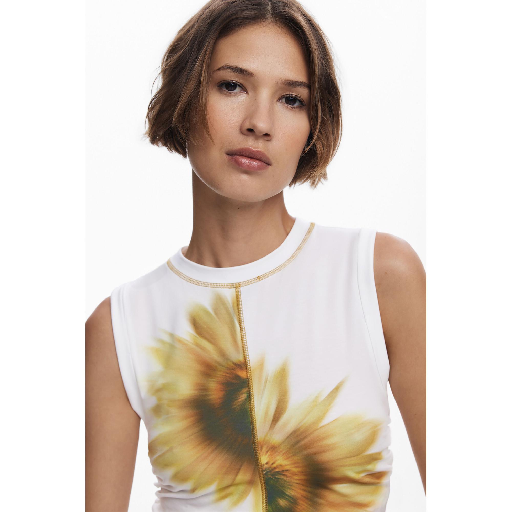 Desigual T-shirt sans manches imprimé tournesol  