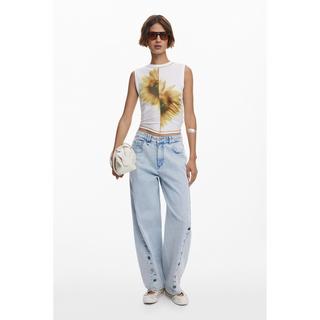 Desigual T-shirt sans manches imprimé tournesol  