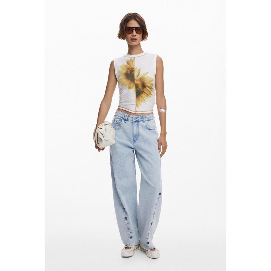 Desigual T-shirt sans manches imprimé tournesol  