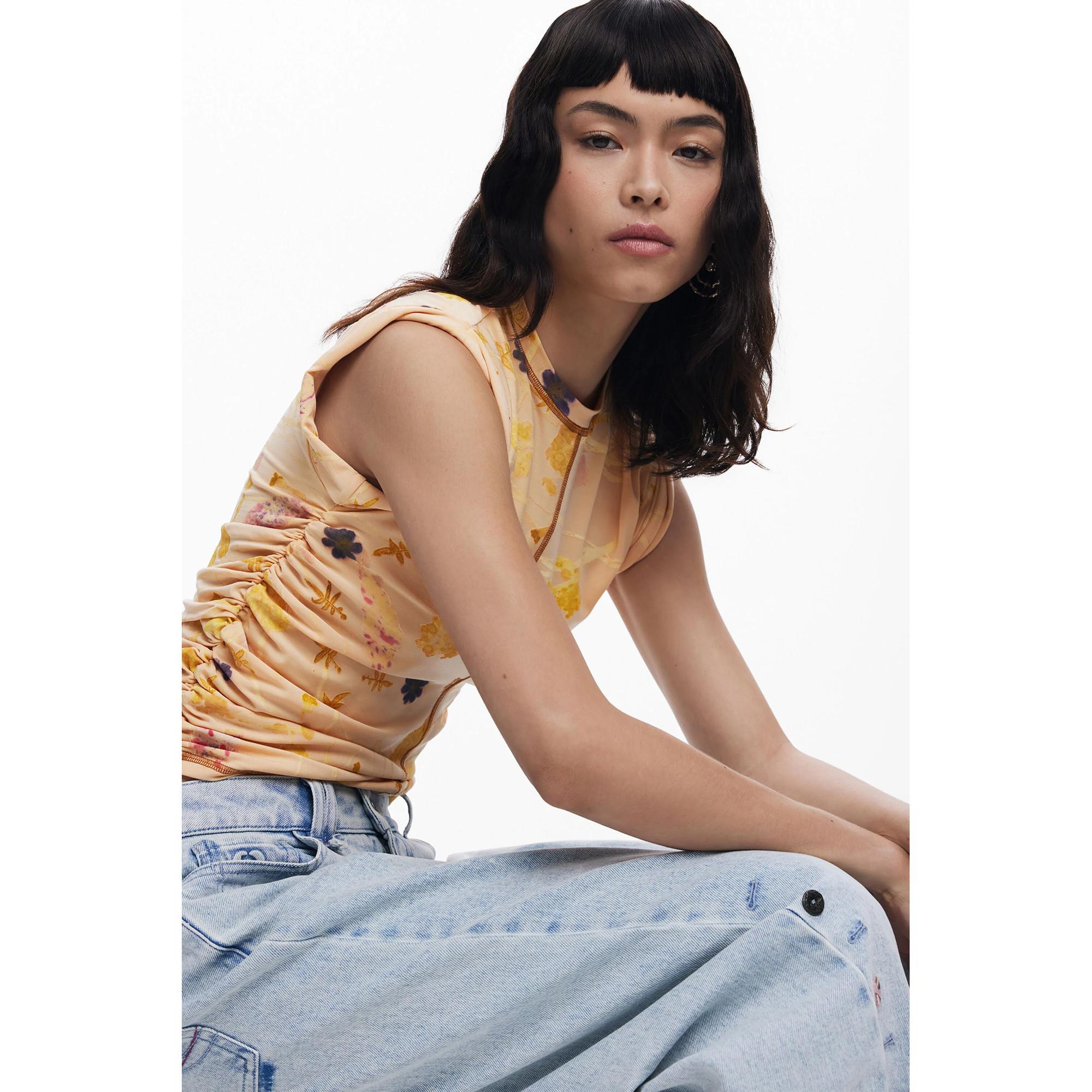 Desigual T-shirt Maniche Corte Stampa Floreale  