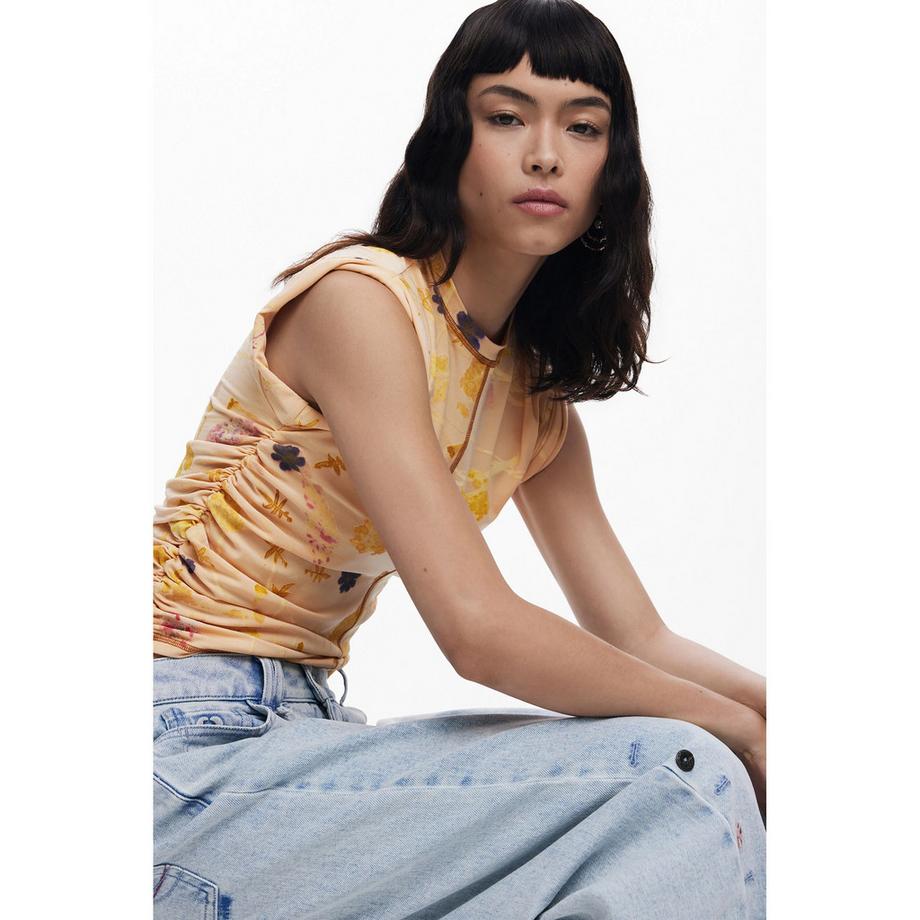 Desigual T-shirt Slim Fit à Imprimé Floral  