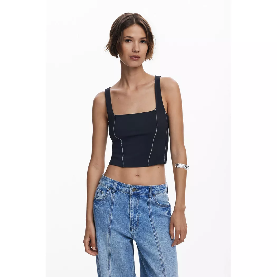 Desigual T-shirt en tulle à fleurs BLACK S female 10
