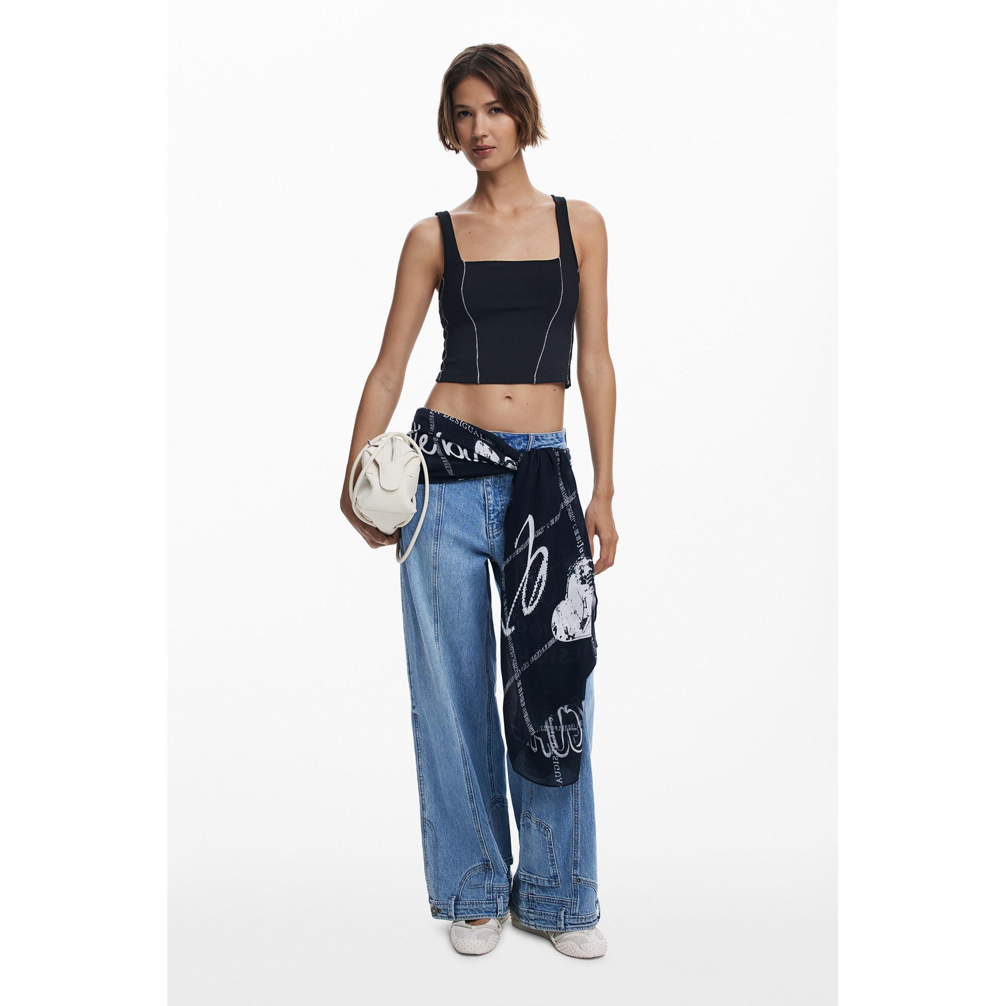 Desigual Quadratischer Ausschnitt Cropped Tanktop  