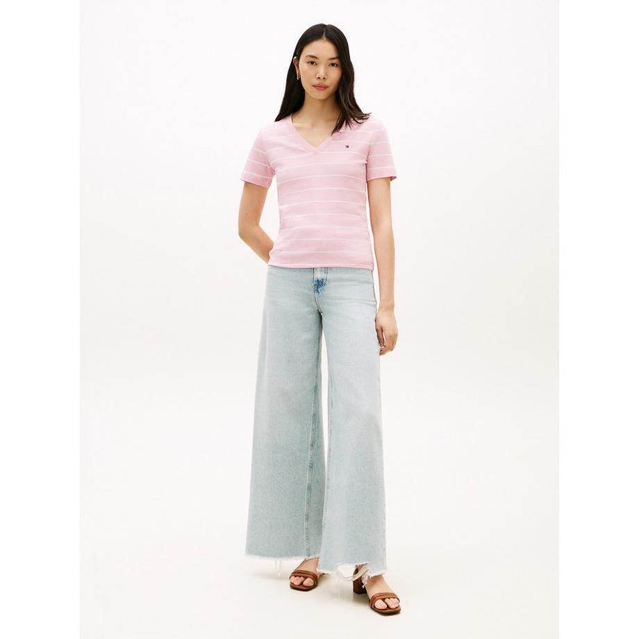 TOMMY HILFIGER T-Shirt Scollo a V Maniche Corte Slim Fit  