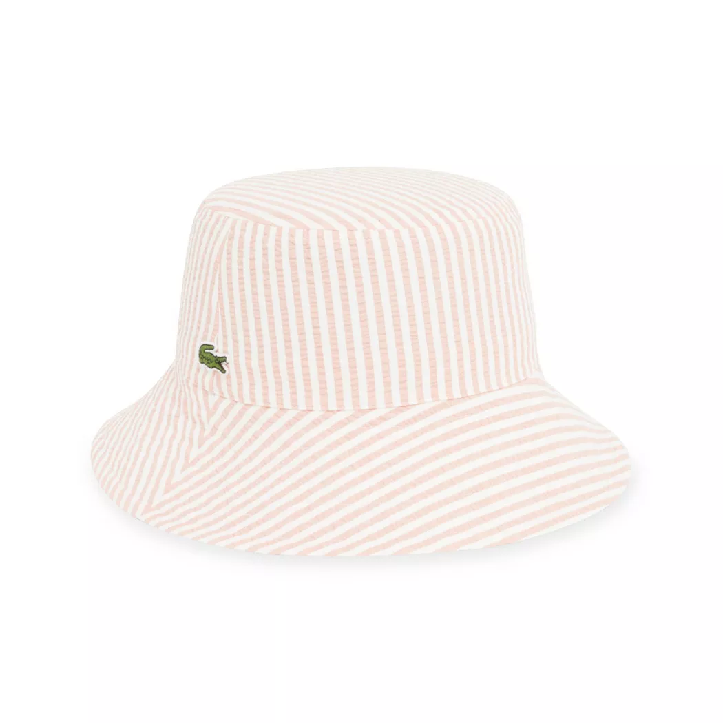 Lacoste Striped Bucket Hat Pink M