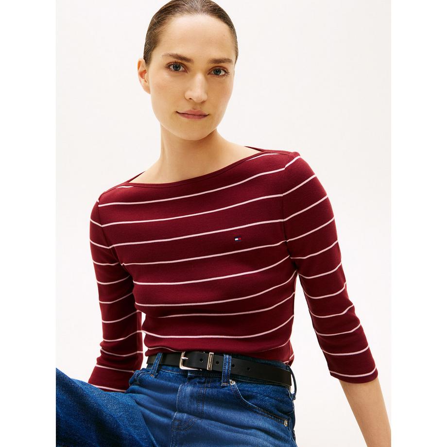 TOMMY HILFIGER New Cody T-Shirt Rayé Col Bateau  