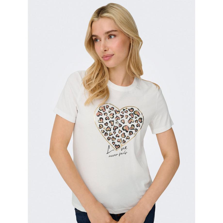 ONLY T-Shirt Leopard Print Herz  