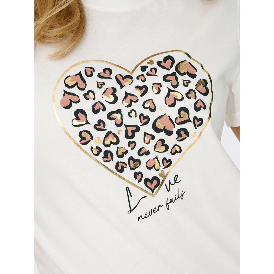 ONLY T-Shirt Leopard Print Herz  