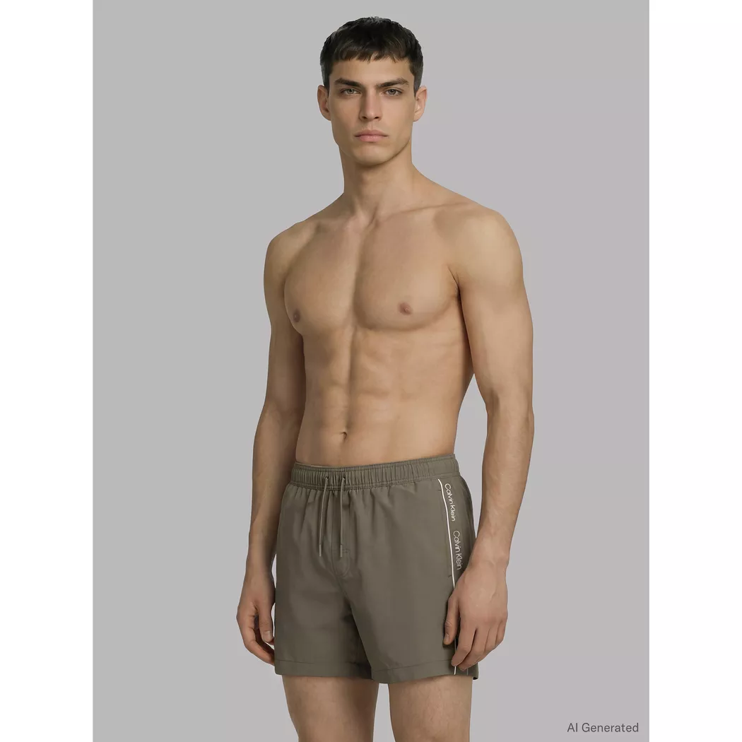 Calvin Klein - Badeshorts, L, Khaki