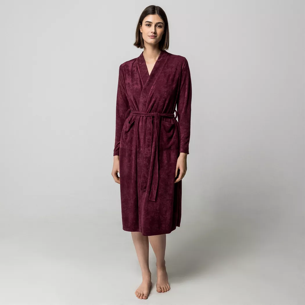Manor Woman - Bademantel, für Damen, Bordeaux, Größe XS