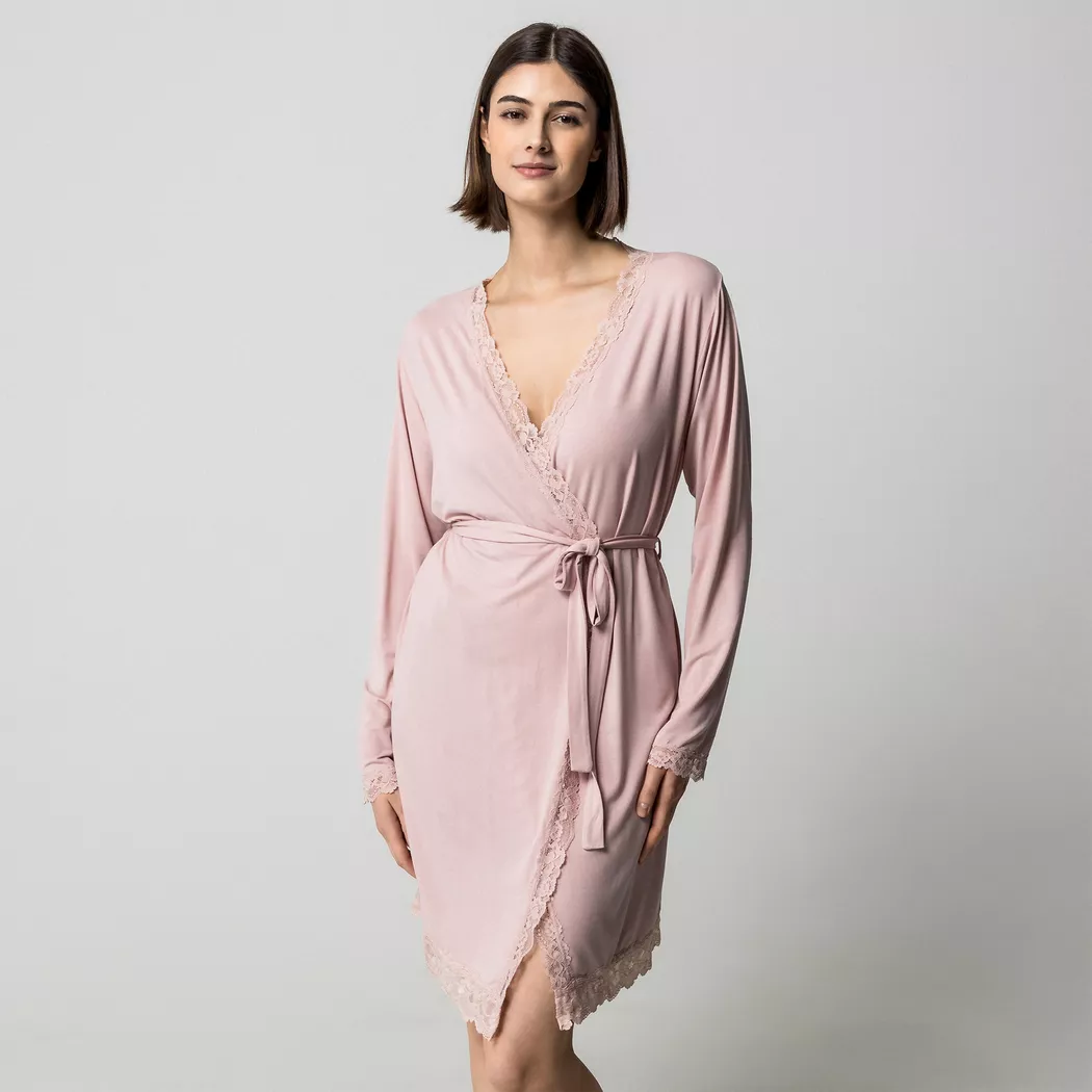 Manor Woman - Bademantel, für Damen, Altrosa, Größe S