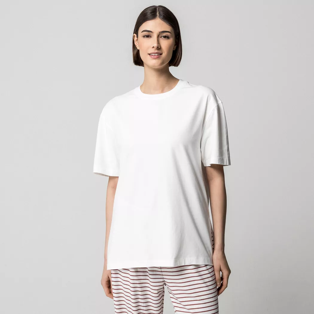 Manor Woman - Pyjama Oberteil, für Damen, Offwhite, Größe L