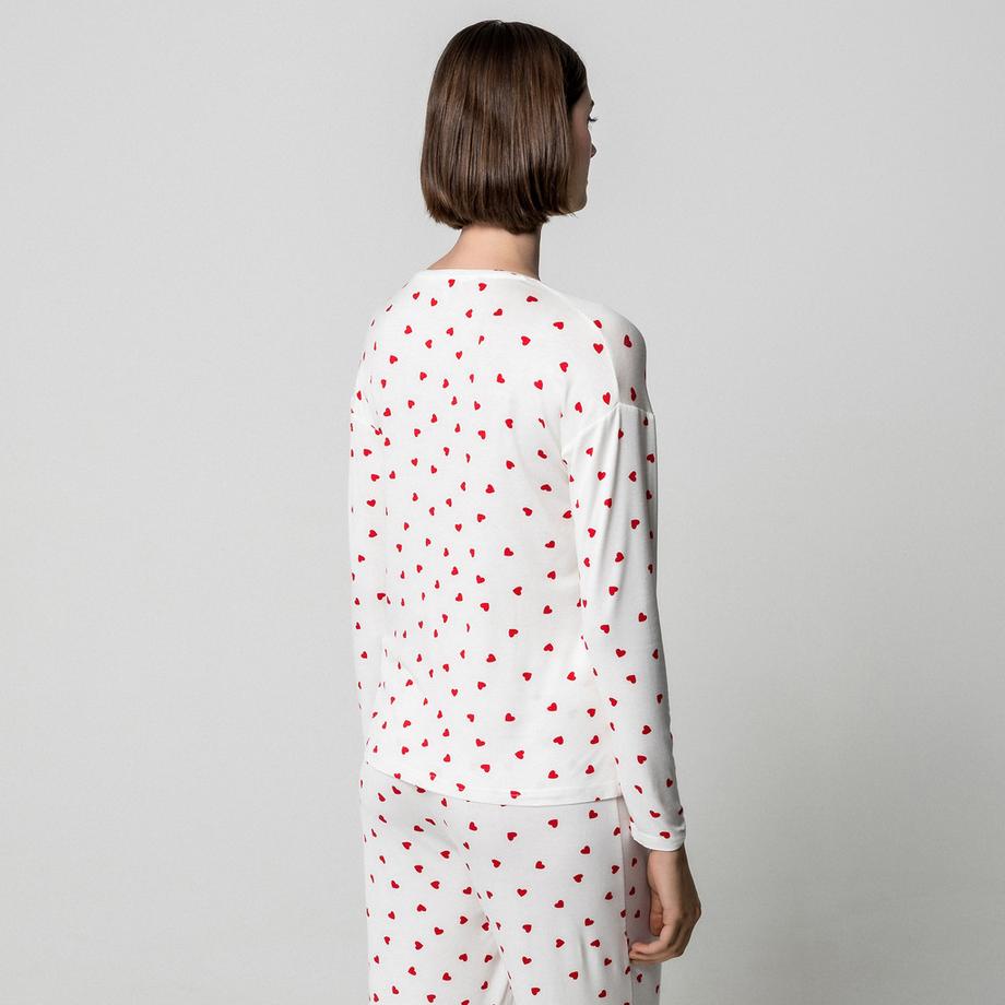 Manor Woman Maglia pigiama con motivo a cuori  