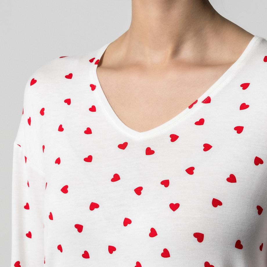 Manor Woman Maglia pigiama con motivo a cuori  