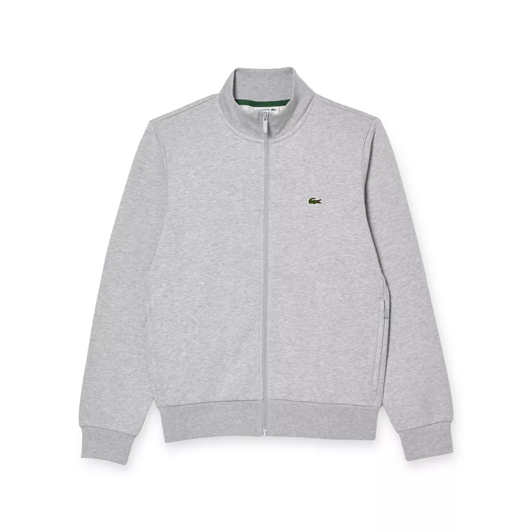 Lacoste Brushed Fleece Zipped Jogger Sweatshirt Herr, 4, SILVER CHINE