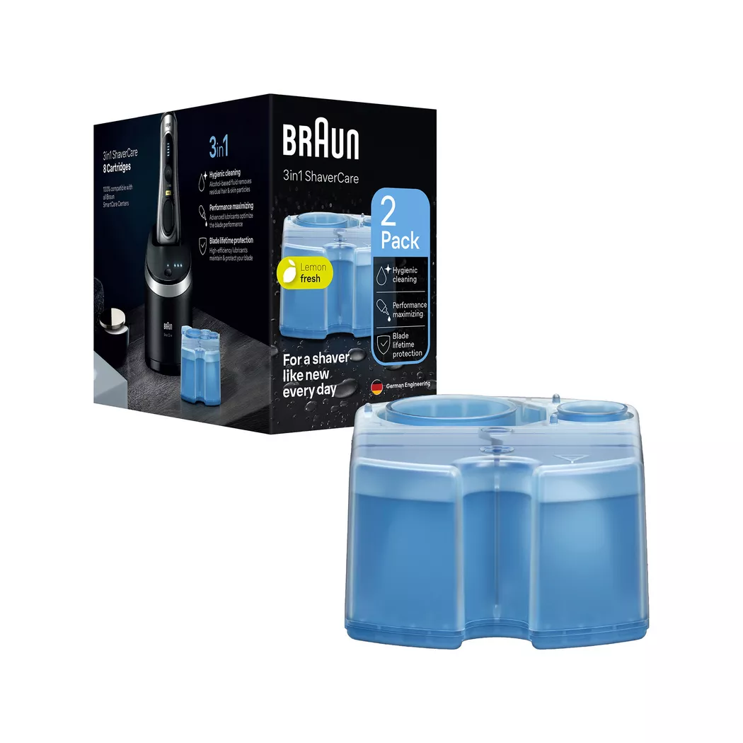 Braun - Cartouche de nettoyage, 2 Pcs, Bleu
